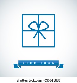 Gift box line vector icon