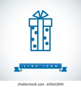 Gift box line vector icon