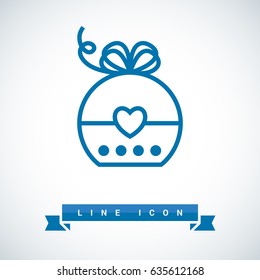 Gift box line vector icon