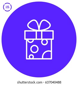 Gift box line vector icon