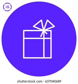 Gift box line vector icon