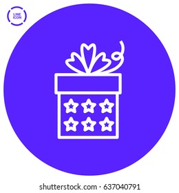 Gift box line vector icon