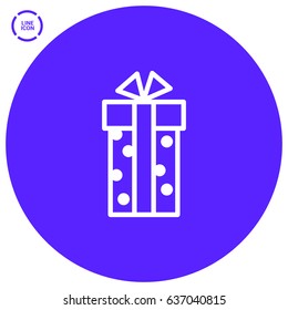 Gift box line vector icon