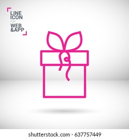 Gift box line vector icon