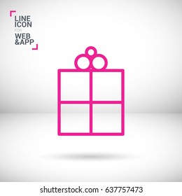 Gift box line vector icon
