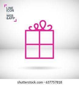 Gift box line vector icon