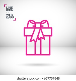 Gift box line vector icon