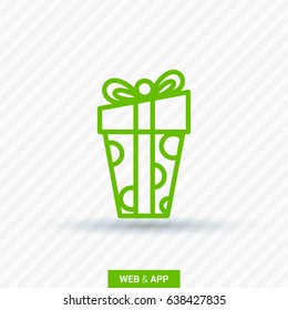 Gift box line vector icon