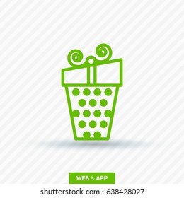 Gift box line vector icon