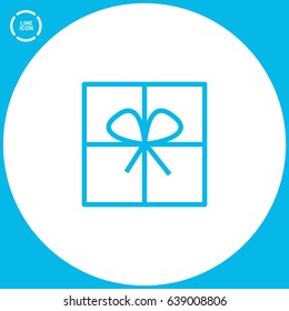 Gift box line vector icon