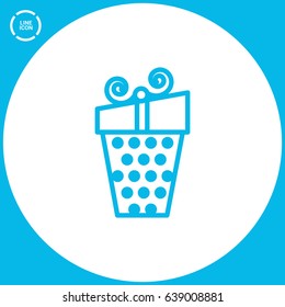 Gift box line vector icon