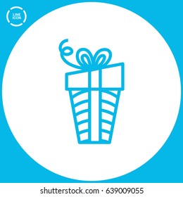 Gift box line vector icon