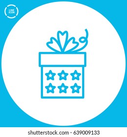 Gift box line vector icon