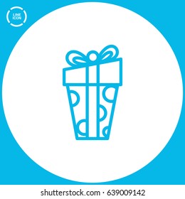 Gift box line vector icon