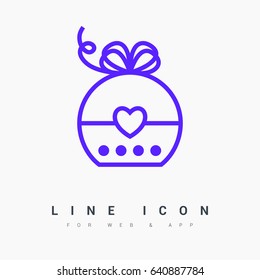 Gift box line vector icon