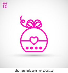 Gift box line vector icon