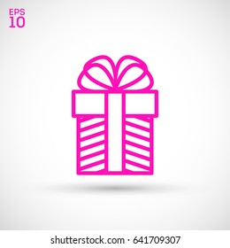 Gift box line vector icon