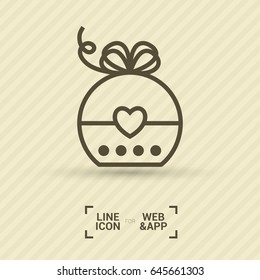 Gift box line vector icon