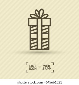 Gift box line vector icon