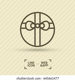 Gift box line vector icon