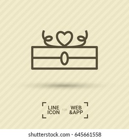 Gift box line vector icon