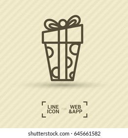 Gift box line vector icon