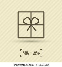 Gift box line vector icon
