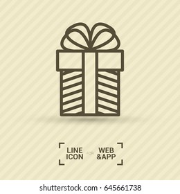 Gift box line vector icon