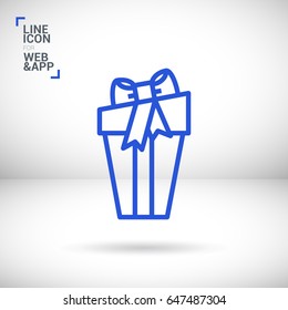 Gift box line vector icon