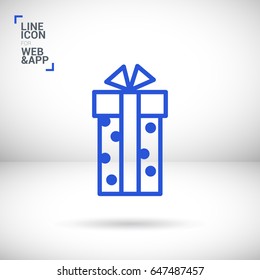 Gift box line vector icon