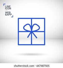 Gift box line vector icon