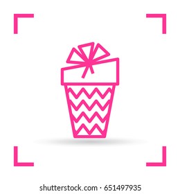 Gift box line vector icon