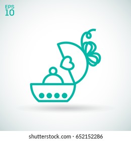 Gift box line vector icon