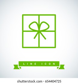 Gift box line vector icon
