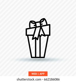 Gift box line vector icon