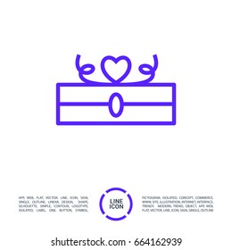 Gift box line vector icon