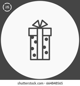 Gift box line vector icon