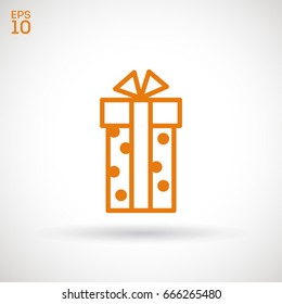 Gift box line vector icon