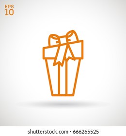 Gift box line vector icon