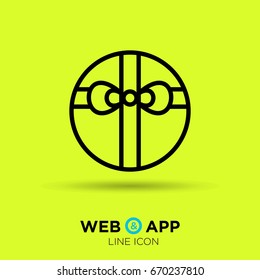 Gift box line vector icon