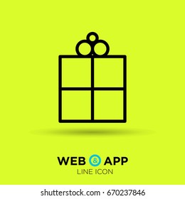 Gift box line vector icon