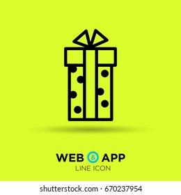 Gift box line vector icon