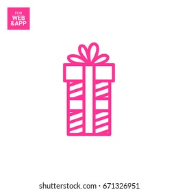 Gift box line vector icon
