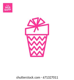 Gift box line vector icon