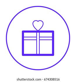 Gift box line vector icon
