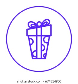 Gift box line vector icon