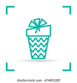 Gift box line vector icon