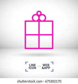 Gift box line vector icon