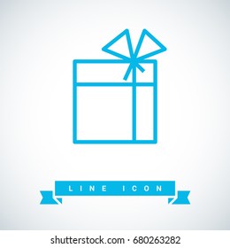Gift box line vector icon