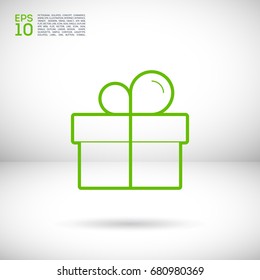 Gift box line vector icon